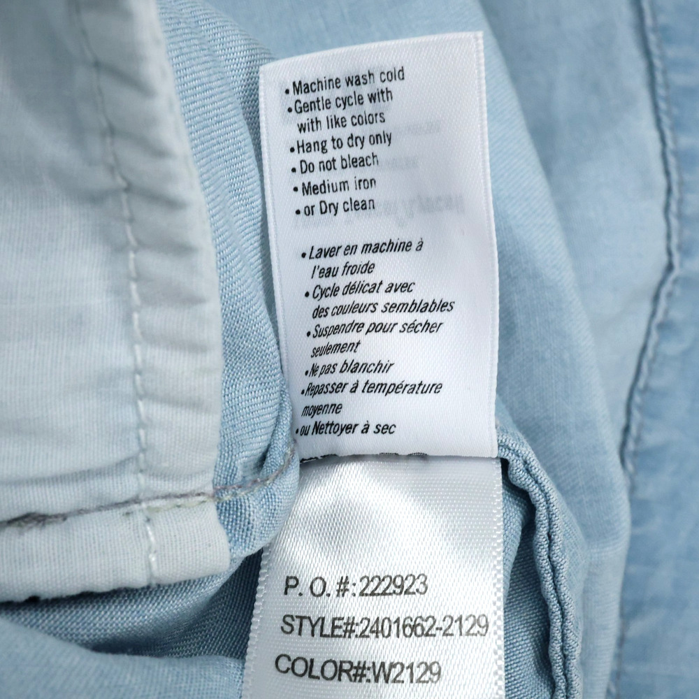 Paige Dress Womens Small Blue Chambray Short Spaghetti Straps Side Zip Pockets - Picture 14 of 14